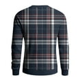 thumbnail image 5 of CCRFTGI Sweater for Men 2025 Fall Big and Tall Ribbed Plaid Pullover Lightweight Long Sleeve Crewneck Sweater Pullover Knit Pullover Top Black L, 5 of 6