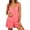 Watermelon Red, variant on PBFRDSJ Womens Spaghetti Strap V Neck Plus Size Romper Sleeveless Button Down Wide Leg Short Jumpsuit Casual One Piece Romper Sizes S-3XL