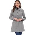 thumbnail image 1 of Abrigo Largo De Invierno Con Cuello Peter Pan Para Mujer Gris Sólido L, 1 of 5