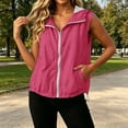 thumbnail image 2 of jiaxiM Womens Sleeveless Hooded Vest Lightweight Zip Up Jacket Drawstring Casual Sun Protection Outerwear with Pockets, 2 of 9