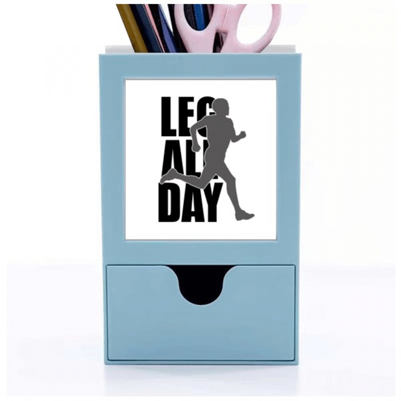 Moving Body Human Time Art Deco Fashion Desk Supplies Organizer Pen Holder Card