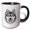 Black/White, variant on 3drose, Siberian Husky Dog and Mountain Laurel Blossom, 11oz Two-tone Black Mug