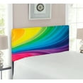 thumbnail image 2 of Abstract Headboard, Abstract Smooth Rainbow Inspired Curvy Lines Pattern Spiral Wavy Soft Spray Art, Upholstered Decorative Metal Bed Headboard with Memory Foam, Twin Size, Multicolor, by Ambesonne, 2 of 4