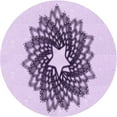 thumbnail image 1 of Ahgly Company Machine Washable Indoor Square Transitional Purple Flower Purple Area Rugs, 3' Square, 1 of 7