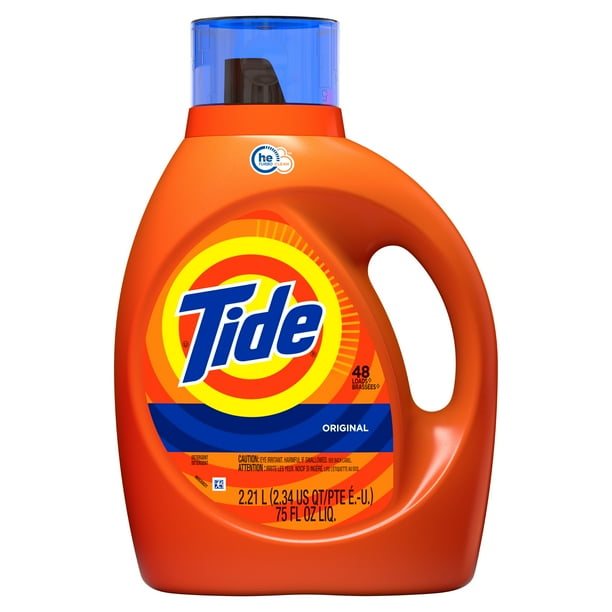Tide HE Turbo Clean Liquid Laundry Detergent, Original, 48 Loads, 2.21