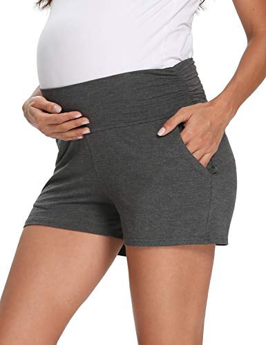AMPOSH Women's Maternity Shorts Underbelly Stretchy Workout Pregnancy Pajama Shorts