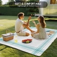 thumbnail image 4 of Aqua Coastal Outdoor Rug for Patio/Deck/Porch, Non-Slip Large Area Rug 5 x 7 Ft, Nautical Seashells Coral Leaves Stripes Indoor Outdoor Rugs Washable Area Rugs, Reversible Camping Rug Carpet Runner, 4 of 8