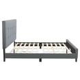 thumbnail image 6 of CorLiving Monroe Grey Fabric Upholstered Adult Queen Platform Bed with Tufted Headboard and Wood Legs, No Boxspring Required, 6 of 7