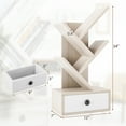 thumbnail image 2 of Gymax 5-Tier Tree Bookshelf w/ Wooden Drawer Display Storage Organizer Rack Beige, 2 of 10