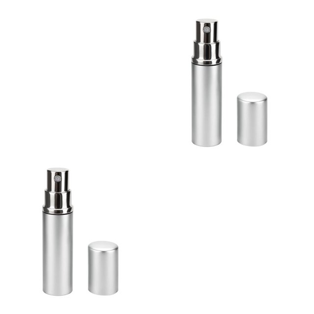 Jumpingount Atomizador vacío de 5 uds., contenedores de 5ml, dispensador de boquilla de aluminio recargable, botella de Spray de vidrio de aceite esencial, Plata 2piezas Jumpingount CBP187439