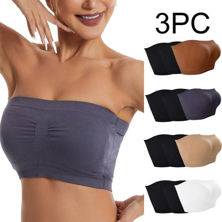 Itsame 3PC Bras for Women s Full Support Everyday Casual Bra Set Comfortable Breathable Wireless Comfort Bralette White Size S