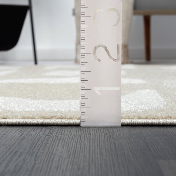 Abani Nuevo Collection Area Rug Mid Century Modern Bedroom Living Room Decor Floor Rug 4 x 6 Beige Cream