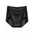 thumbnail image 2 of Women'S Breathable Solid Color Triangle Underwear High Waist Tummy Control Hip Lifting Black XXL, 2 of 7
