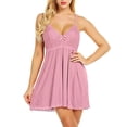 thumbnail image 2 of LilyLLL Womens Babydoll Lingerie Cami Nightdress Plus Size Sleeveless Lace Nightie Gown, 2 of 5