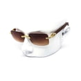 thumbnail image 2 of Men Sunglasses Brown Lens Classic Bling Rap Hip Hop Quevo Model Gold Shades Buffs, 2 of 6