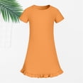 thumbnail image 3 of Ruyang Girls Short Sleeve Dress Crew Neck Ruffled Hem A Line Dress Solid Loose Fit Lightweight Casual Sporty Dresses for Kids Toddlers, 3 of 8