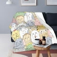 thumbnail image 4 of LNWH Cartoon Cute Animal Pattern Throw Blanket, Flannel Sofa Blankets for All Seasons, 80"x60", 4 of 8