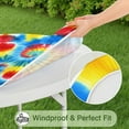 thumbnail image 5 of Colorful Tie Dye Pattern Round Fitted Tablecloth with Elastic Edge,Dining Table Cover Waterproof,Outdoor Round Tablecloth for Camping,Dining,Indoor and Outdoor, 5 of 7