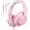 Pink, variant on Wired Headphones with Microphone, Over Ear Lightweight Foldable 3.5mm Plug in Corded Headphones Wired with Volume Control, 4.9ft -Free Cord for Tablet Laptop MP3/4 School Travel Beige