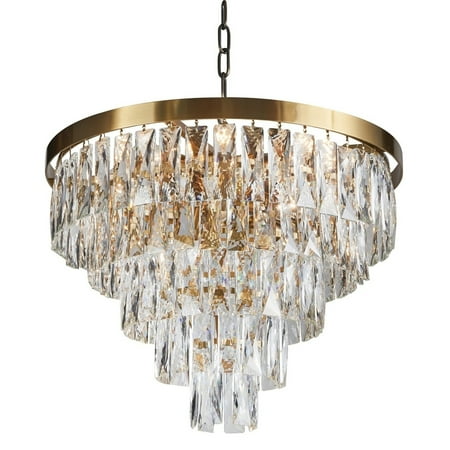 

Design Living Five Tiers Gold Metal Chandelier With Clear Crystal Accents