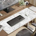 thumbnail image 6 of Gaming Mouse Pad Black Topographic Contour Mouse Pad 12x32in Mousepad Big Desk Mat with Stitched Edges & Non Slip Rubber Base for Company Office Work, 6 of 7