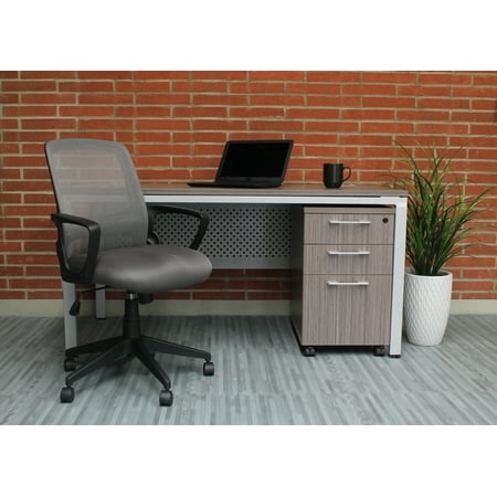 boss office products transitional grey mesh task chair walmart com