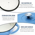 thumbnail image 4 of Coliware 6 Quart Enameled Cast Iron Dutch Oven with Lid, Round Dutch Oven Pot with Dual Handles - Blue, 4 of 7