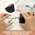 thumbnail image 4 of Uxcell Squeeze Top Sunglass Pouch, PU Leather Soft Eyeglass Pouch Portable Travel Sunglasses Pouch Organizer Pink White, 4 of 6