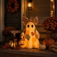 thumbnail image 2 of MInHoues Halloween Decorations 13.8" Vintage Patchwork Ghost Decor Halloween Ghost with Pumpkin Cute Fall Tabletop Figurine Decoration for Home Mantel Shelf Centerpiece Indoor,, 2 of 12