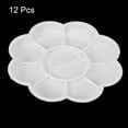 thumbnail image 3 of Uxcell 12Pcs Bandeja de pintura, Paleta de pintura de 3.1"/8cm, Paleta de plástico en forma de flor blanca, 3 of 6