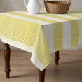 thumbnail image 4 of Yellow Striped Table Cloth Waterproof Tablecloths, Farmhouse Vintage Stripes Tablecloth Dining Table Cover for Kitchen Party Tabletop Outdoor, Square Tablecloth 60x60 Inch, 4 of 9