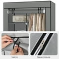 thumbnail image 3 of 33Inch Wide Portable Wardrobe Closet with 1 Hanging Rod and 6 Shelves, Clothes Rack with Cover for Bedroom, Grey, 3 of 7