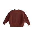 thumbnail image 5 of Lmnyox Sweaters for Kids Fashion Solid Color Long Sleeve Turtleneck Knitted Pullover Winter Loose Warm Tops, 5 of 9