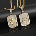 thumbnail image 3 of Colgantes de hip hop con dijes de rock para hombre, joyería de regalo con número 100, cadenas brillantes con diamantes, collar con placa de identificación de aleación de oro, venta al por mayor, 3 of 4