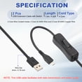 thumbnail image 2 of Uxcell 3.28ft USB Extension Cable with On Off Switch, Micro USB to USB Male Data Power Cord, 2 of 6