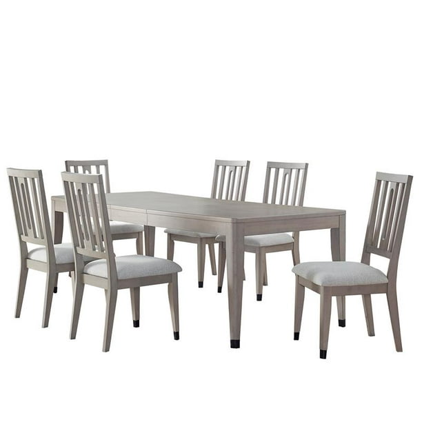 Steve Silver Fordham Washed Gray Wood 7, Savannah White Washed Wood Modern Dining Chairs Set Of 2