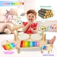 Kids Drum Set for Toddlers, Baby Music Instruments 7 in 1 Preschool