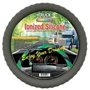 Cameleon Cover 153 GRAY TRUCK IONIZED New Silicone Semi-Truck Gray Steering Wheel Cover With Negative Ion Fits