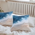 thumbnail image 5 of Blue Ocean Outdoor Pillow Covers Pack of 2 Wave Beach Abstract Seaside Scenery Nature Waterproof Throw Pillow Covers Decorative Cushion Cases for Patio Garden Tent Balcony Couch 18x18 inch, 5 of 8