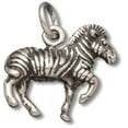 thumbnail image 1 of Sterling Silver 18" .8mm Box Chain 3D Standing Striped Zebra Pendant Necklace, 1 of 2