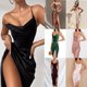 thumbnail image 1 of S Vestido de fiesta de invitados de boda de satén con tirantes finos sin mangas para mujer/7 colores a elegir, 1 of 2