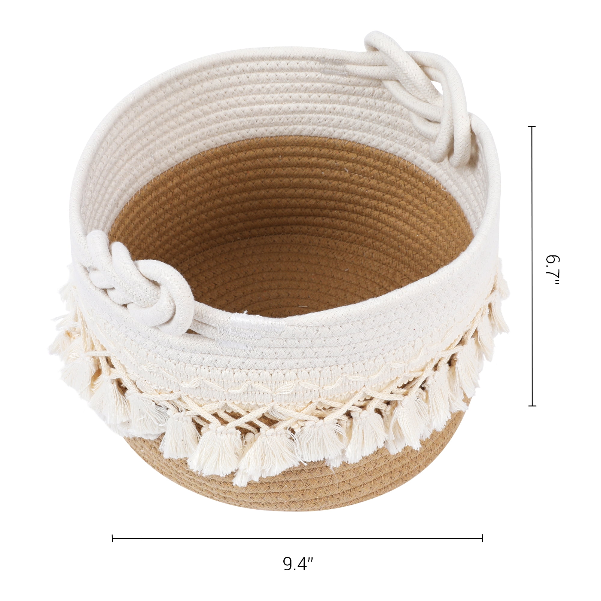 Unique Bargains Woven Storage Basket Shelf Closet Storage Bin Brown 9.4*6.7in