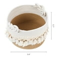 thumbnail image 3 of REGALWOVEN 1 Pack Woven Storage Basket, Shelf Closet Storage Bin with Tassel for Key Tray Bowl for Entryway Desk, Catchall Home Decor Brown 9.4*6.7in, 3 of 4