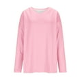 thumbnail image 5 of JGGSPWM (S-5XL) Womens Plus Size Long Sleeve V Neck Sweaters Fall Casual Classic Soft Loose Fit Basic Pullover Versatile Top Pink XL, 5 of 7