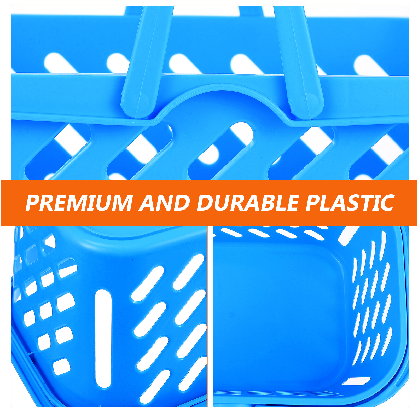 2 Pcs Shopping Baskets Plastic Grocery Baskets with Handle Toy Storage