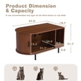 thumbnail image 2 of Magic Union Cat Litter Box Enclosure, 37.4" Cats Litter Box Furniture w/Cat Scratch Pad & Cats Ball, Hidden Litter Box Cabinet w/Sliding Door, Indoor Cats House, TV Stand, Side End Table, 2 of 8