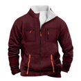 thumbnail image 4 of DayScoop Fall Outer Jacket for Men Long Sleeve Outerwear Big & Tall Solid Color Winter Fashion Casual Stand Collar Zipper Pocket Tops Plus Size, 4 of 4