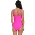 thumbnail image 6 of Liacowi Women's Summer Swimwear Sleeveless V Neck Solid Color/Floral Bathing Suit Monokini Swimsuit, 6 of 7