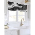 thumbnail image 3 of Valances for Windows Black White Rod Pocket Cafe Window Treatments Valance Curtains for Kitchen Bathroom Laundry Basement Windows 60"x14", 3 of 9