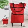 thumbnail image 4 of 2-in-1 Foldable Shopping Cart with Wheels | 2026 New Waterproof Grocery Cart on Wheels, Collapsible Portable Shopping Tote Bag for Supermarket Laundry Travel(Red), 4 of 5